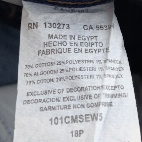 NWT Lee Straight Leg Regular Fit Distressed Whiskered Jeans Size 18P Inseam 25" - Picture 10 of 11